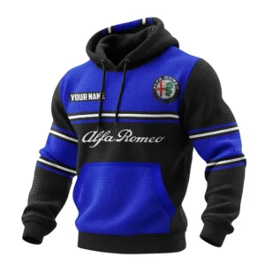 Alfa Romeo Waffle Pullover Hoodie 3D Customize Your Name
