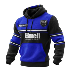 Buell Motorcycle Waffle Pullover Hoodie 3D Customize Your Name