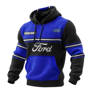 Ford Waffle Pullover Hoodie 3D Customize Your Name