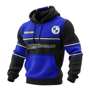 BMW Motorsport Racing Waffle Pullover Hoodie 3D Customize Your Name