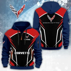 Corvette Half Zip Hoodie Custom Your Name