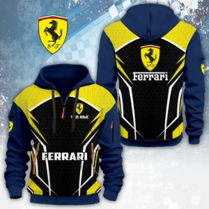 Ferrari Half Zip Hoodie Custom Your Name