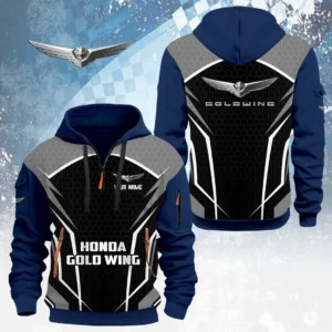 Honda Gold Wing Half Zip Hoodie Custom Your Name