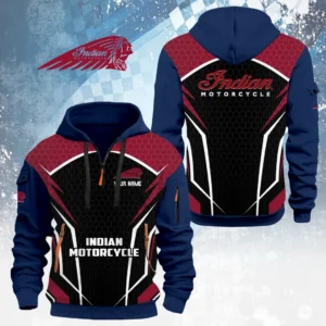 Indian Motorcycle Half Zip Hoodie Custom Your Name