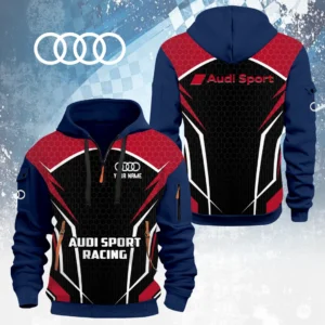 Audi Sport Racing Half Zip Hoodie Custom Your Name