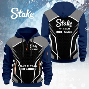 Stake F1 Team Kick Sauber Half Zip Hoodie Custom Your Name
