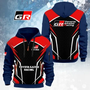 Toyota Gazoo Racing Half Zip Hoodie Custom Your Name