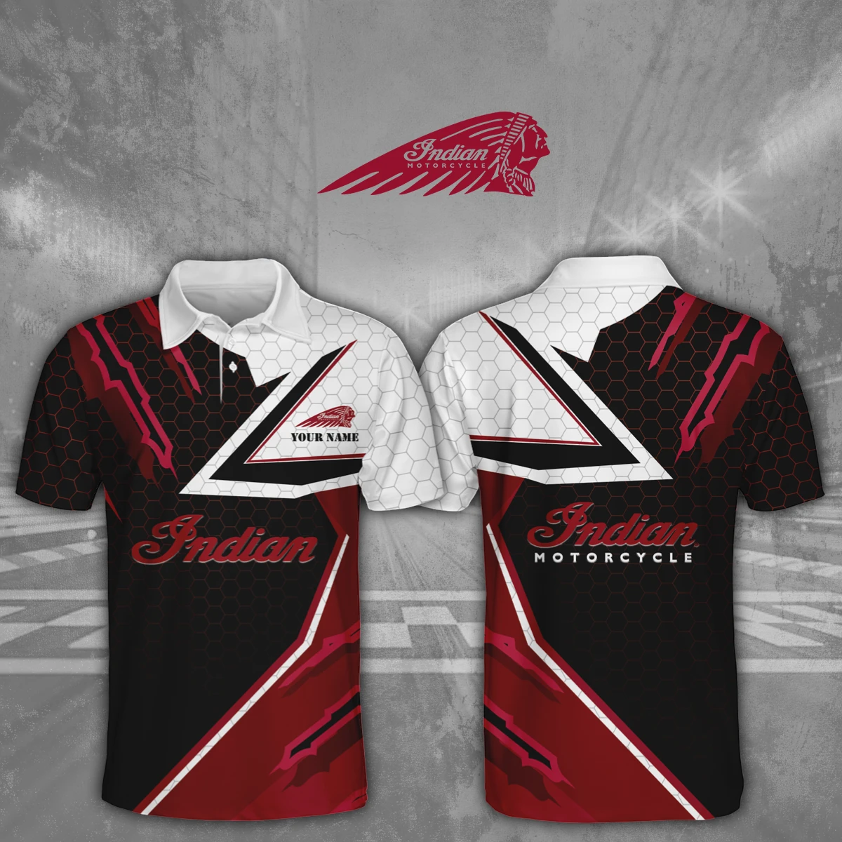 Indian Motorcycle 3D Polo Shirt Custom Your Name Indian Motorcycle 3D Polo Shirt Custom Your Name