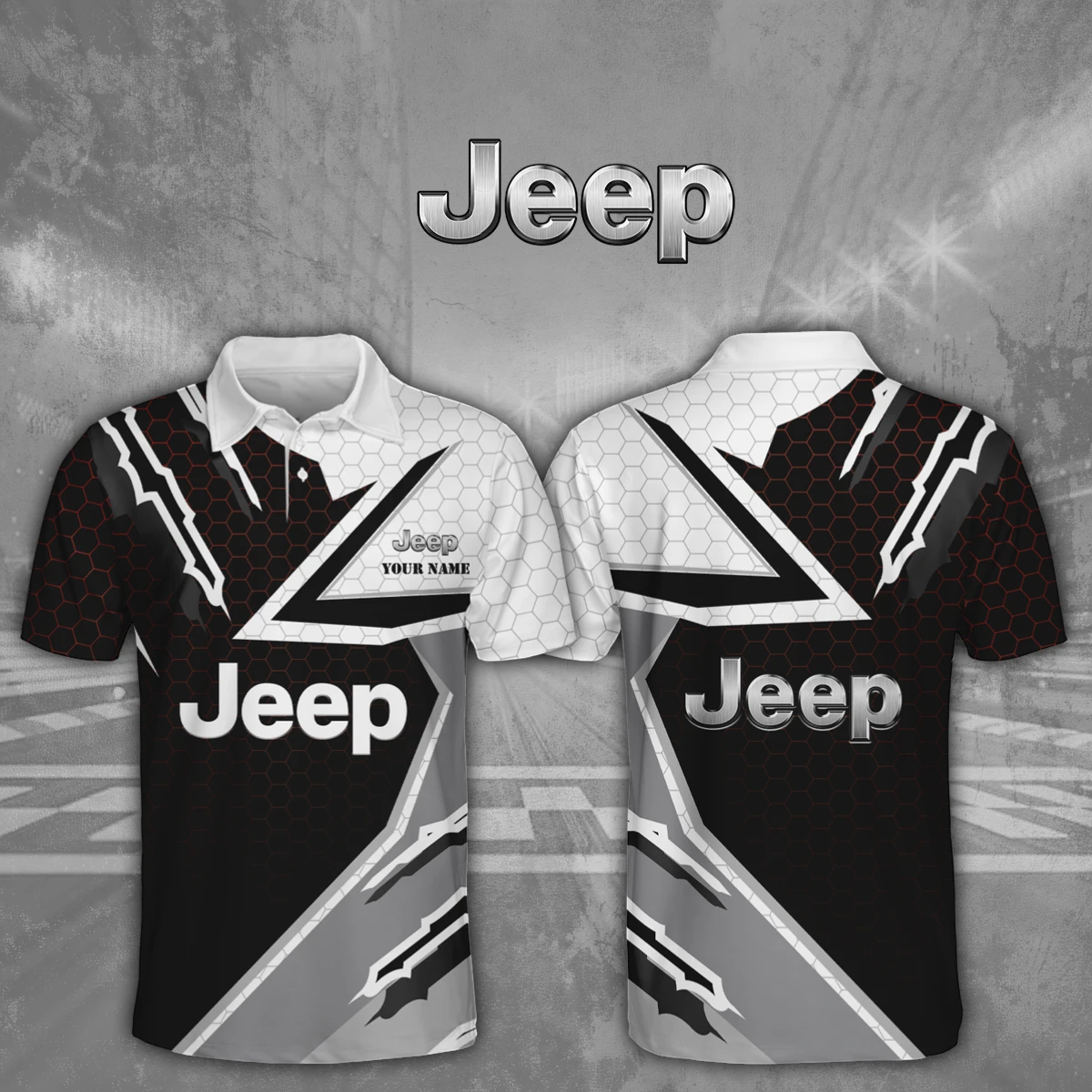 Jeep 3D Polo Shirt Custom Your Name Jeep 3D Polo Shirt Custom Your Name