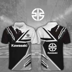 Kawasaki Motors 3D Polo Shirt Custom Your Name