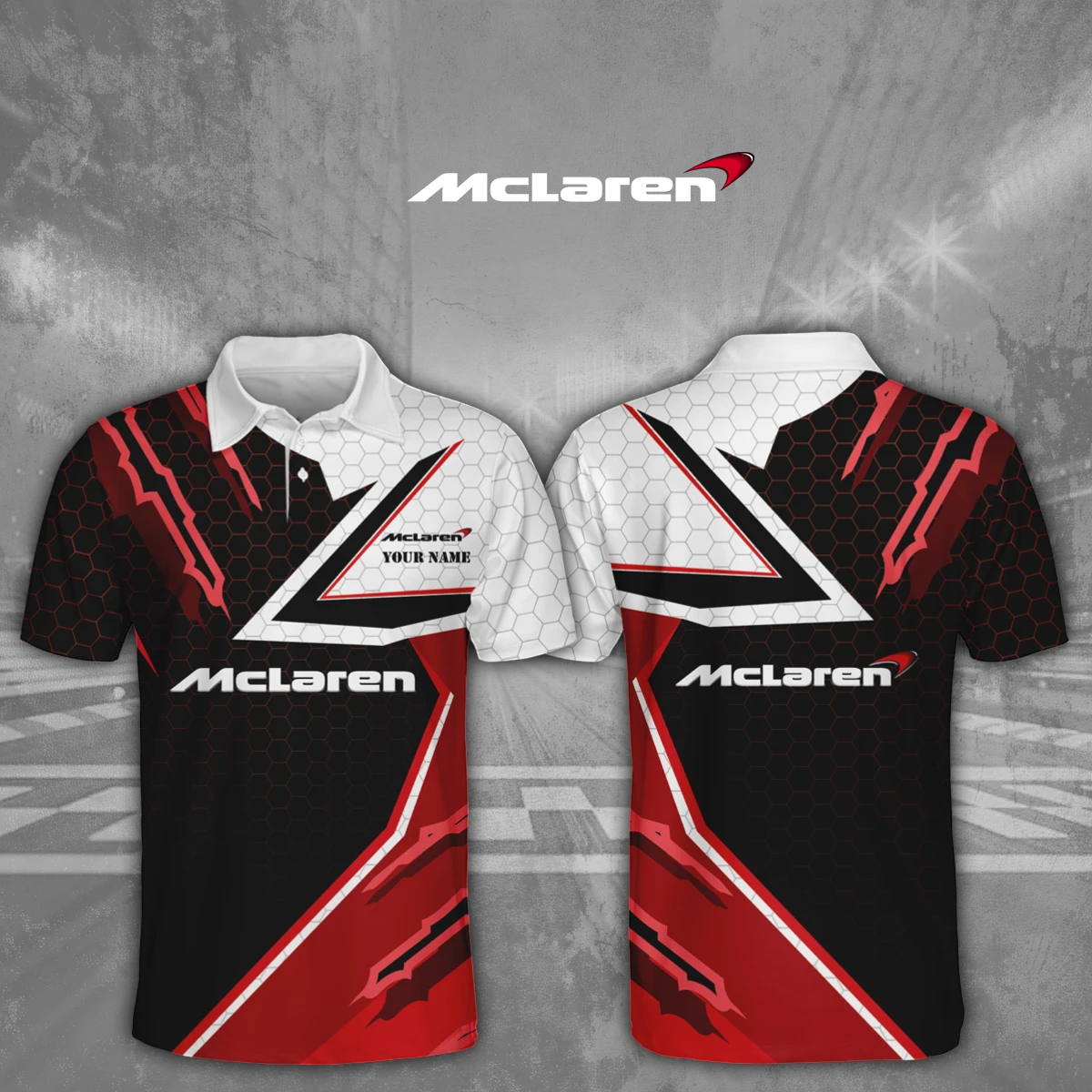 McLaren 3D Polo Shirt Custom Your Name McLaren 3D Polo Shirt Custom Your Name