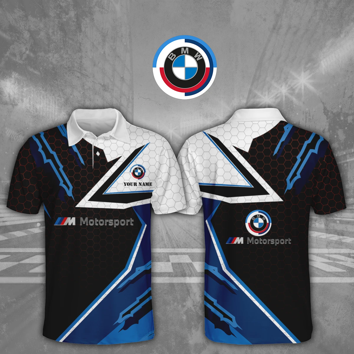 BMW M Motorsport Racing 3D Polo Shirt Custom Your Name BMW M Motorsport Racing 3D Polo Shirt Custom Your Name