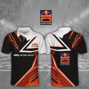 Red Bull KTM Factory Racing 3D Polo Shirt Custom Your Name