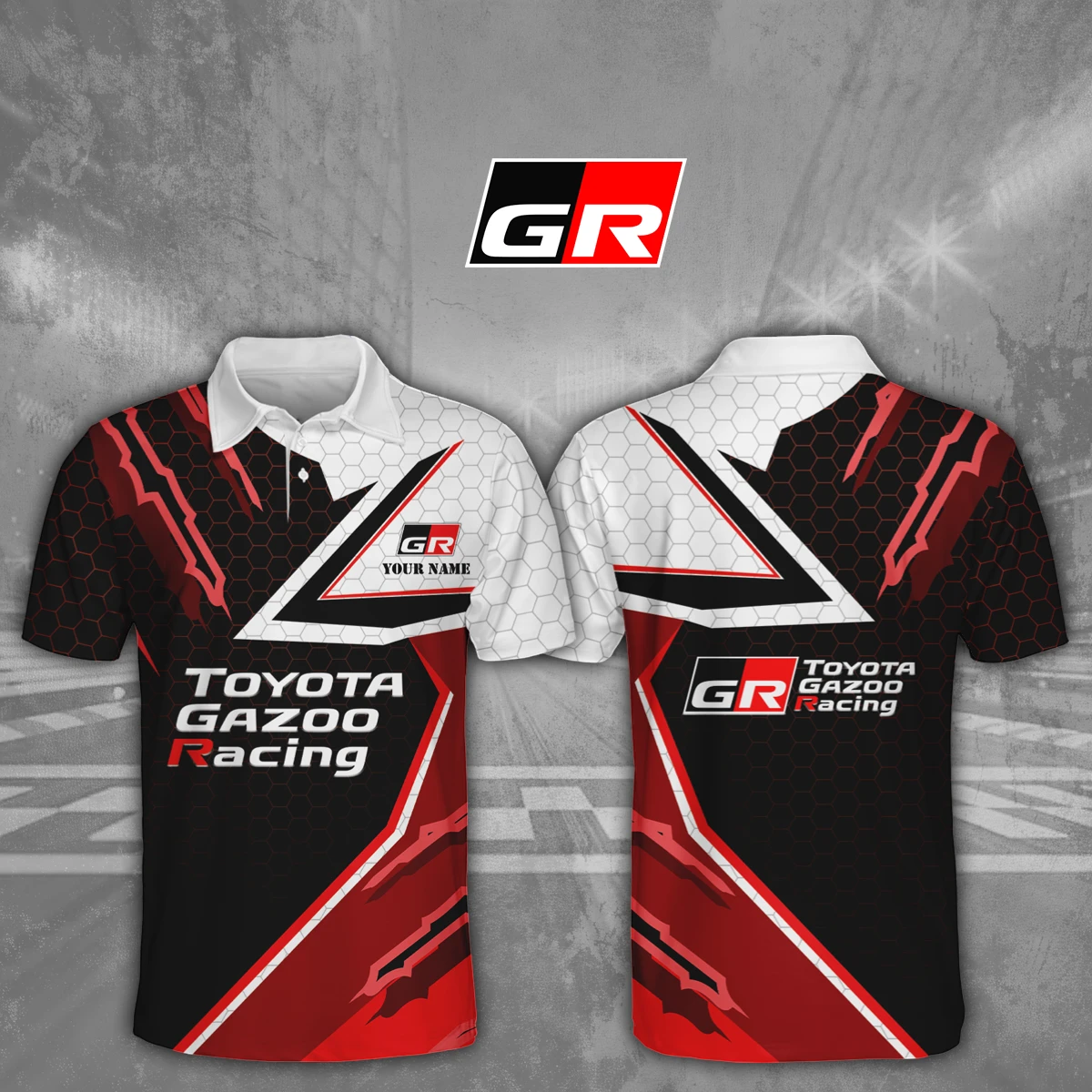 Toyota Gazoo Racing 3D Polo Shirt Custom Your Name Toyota Gazoo Racing 3D Polo Shirt Custom Your Name