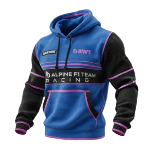 Alpine F1 Team Racing Waffle Pullover Hoodie 3D Personalized Name