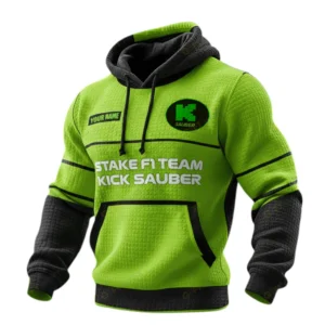 Stake F1 Team Kick Sauber Waffle Pullover Hoodie 3D Personalized Name