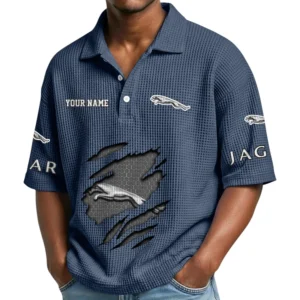Jaguar Waffle Polo Shirt Custom Your Name