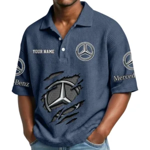 Mercedes-Benz Waffle Polo Shirt Custom Your Name