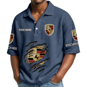 Porsche Waffle Polo Shirt Custom Your Name