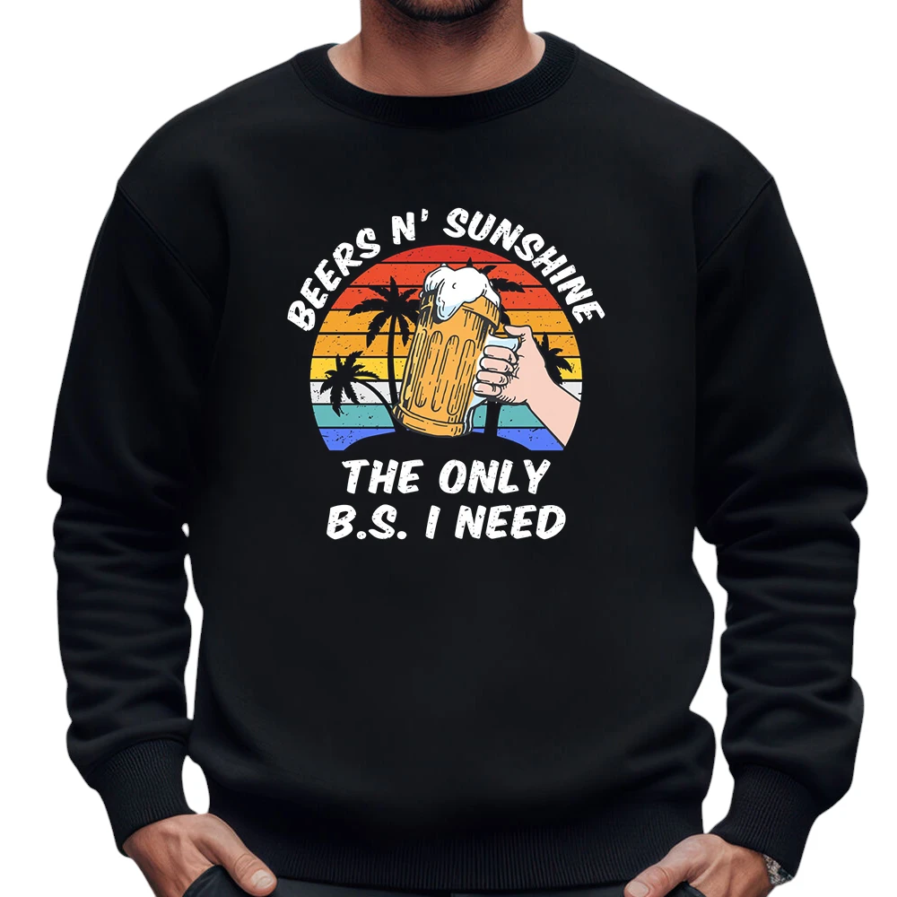 Beer N’ Sunshine The Only B.S. I Need Sweatshirt – Black – TEEFAVOS Beer N’ Sunshine The Only B.S. I Need Sweatshirt – Black – TEEFAVOS