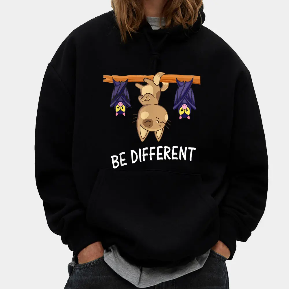 Cat With Bats Be Different Hoodie – TEEFAVOS Cat With Bats Be Different Hoodie – TEEFAVOS