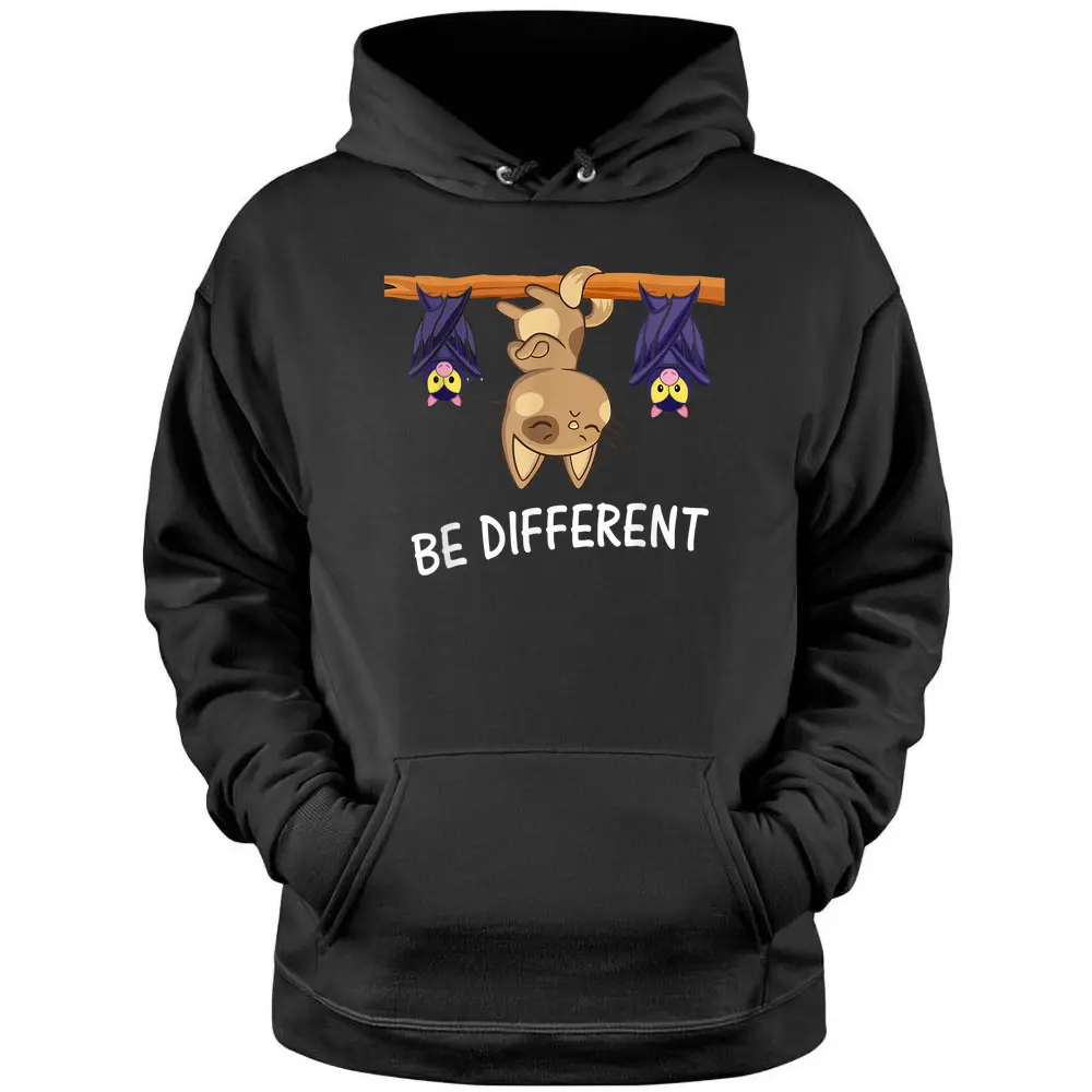 Cat With Bats Be Different Hoodie – TEEFAVOS Cat With Bats Be Different Hoodie – TEEFAVOS