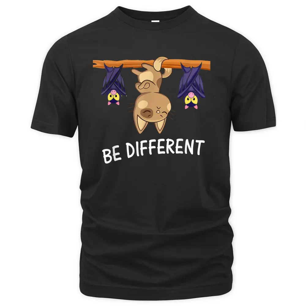 Cat With Bats Be Different T-Shirt – TEEFAVOS Cat With Bats Be Different T-Shirt – TEEFAVOS