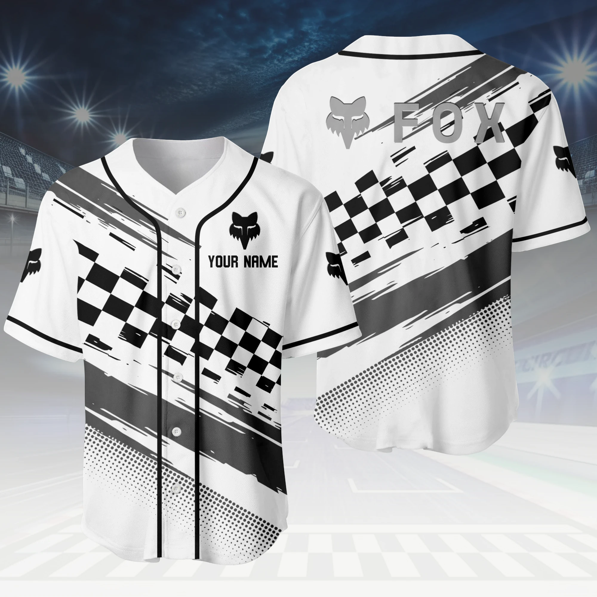 Classic Racer Baseball Jersey, Lightweight Comfort Button Up TFSY63BJ3D005 – White – TEEFAVOS Classic Racer Baseball Jersey, Lightweight Comfort Button Up TFSY63BJ3D005 – White – TEEFAVOS