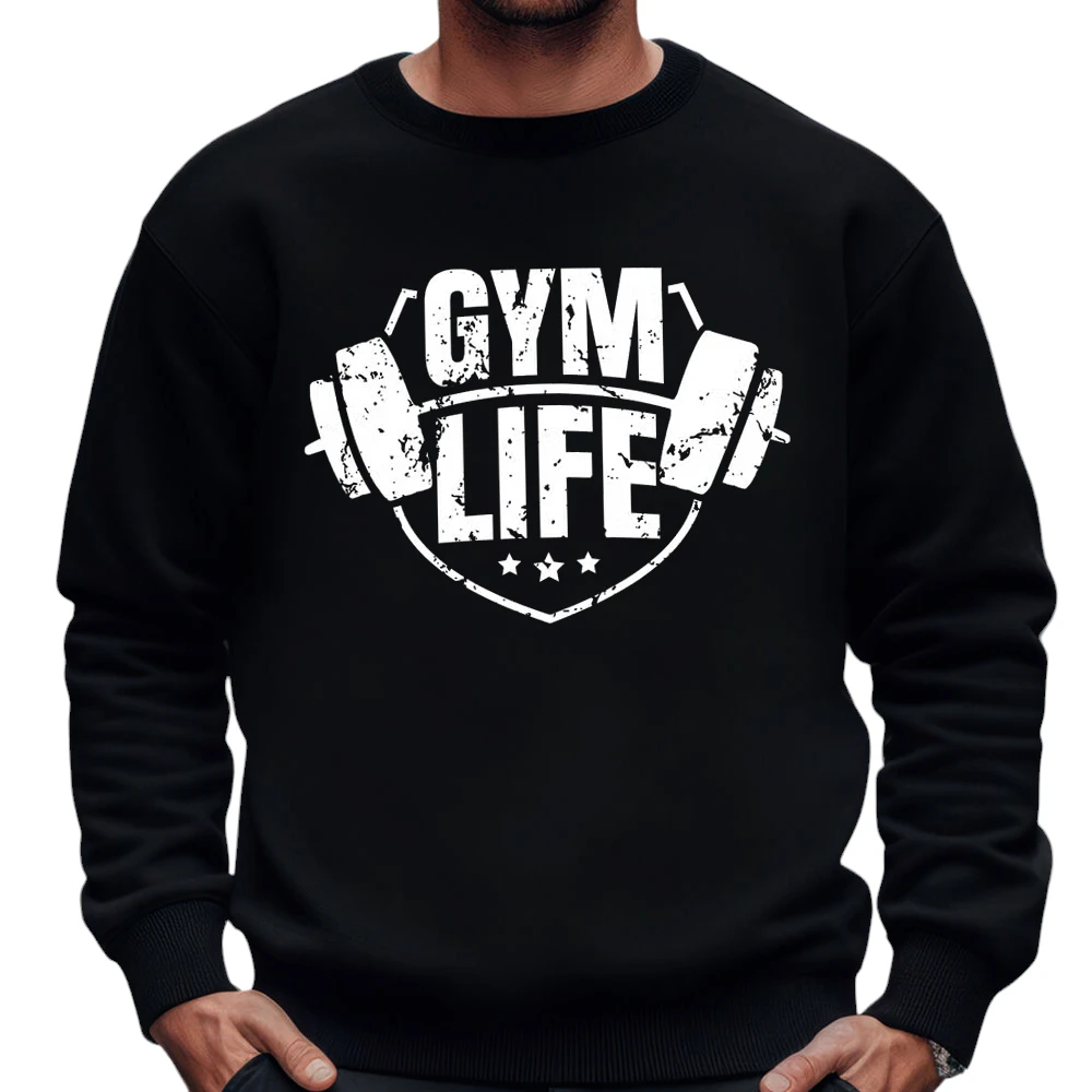 Gym Life Sweatshirt – Black – TEEFAVOS Gym Life Sweatshirt – Black – TEEFAVOS