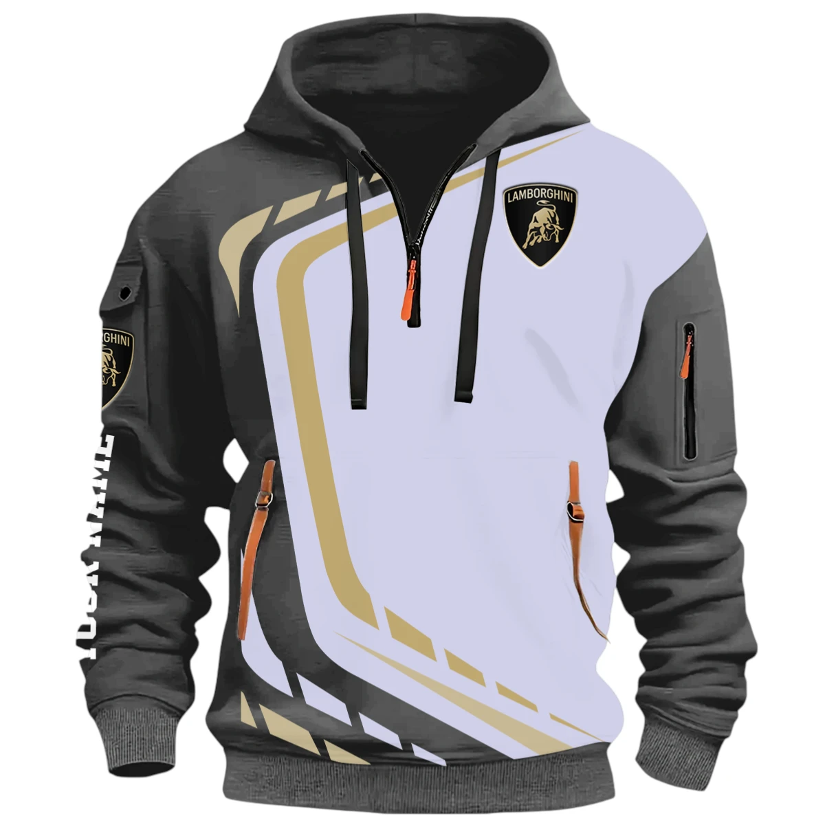 High Performance Car Half Zip Hoodie, Casual Hoodie Multi Pocket TFSY26QZ3H053 – Grey – TEEFAVOS High Performance Car Half Zip Hoodie, Casual Hoodie Multi Pocket TFSY26QZ3H053 – Grey – TEEFAVOS