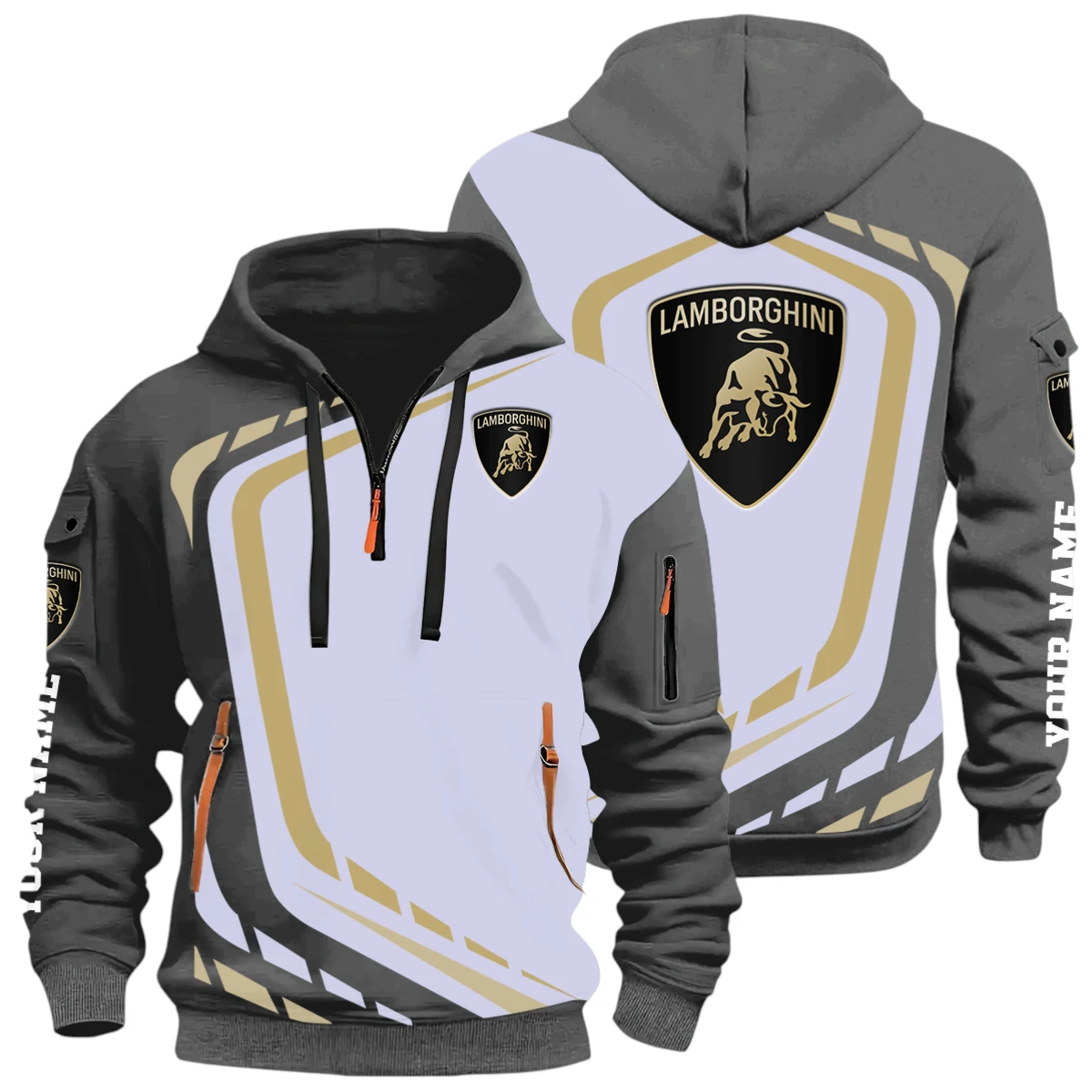 High Performance Car Half Zip Hoodie, Casual Hoodie Multi Pocket TFSY26QZ3H053 – Grey – TEEFAVOS High Performance Car Half Zip Hoodie, Casual Hoodie Multi Pocket TFSY26QZ3H053 – Grey – TEEFAVOS