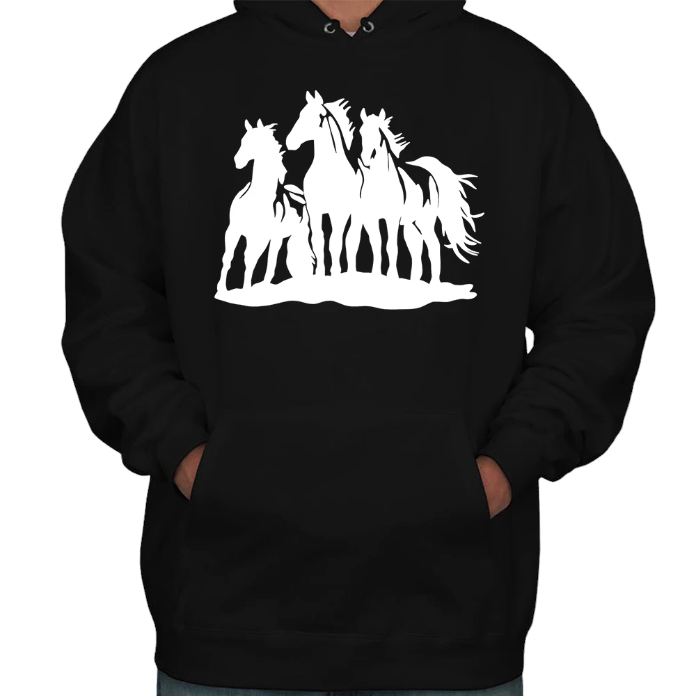 Horse White Running Hoodie – Black – TEEFAVOS Horse White Running Hoodie – Black – TEEFAVOS