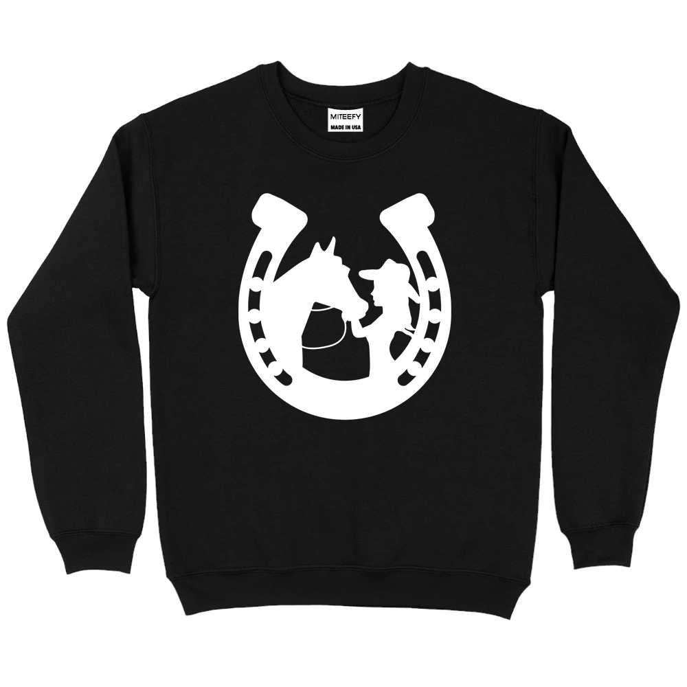 Horseshoe Cowgirl Sweatshirt – Black – TEEFAVOS Horseshoe Cowgirl Sweatshirt – Black – TEEFAVOS