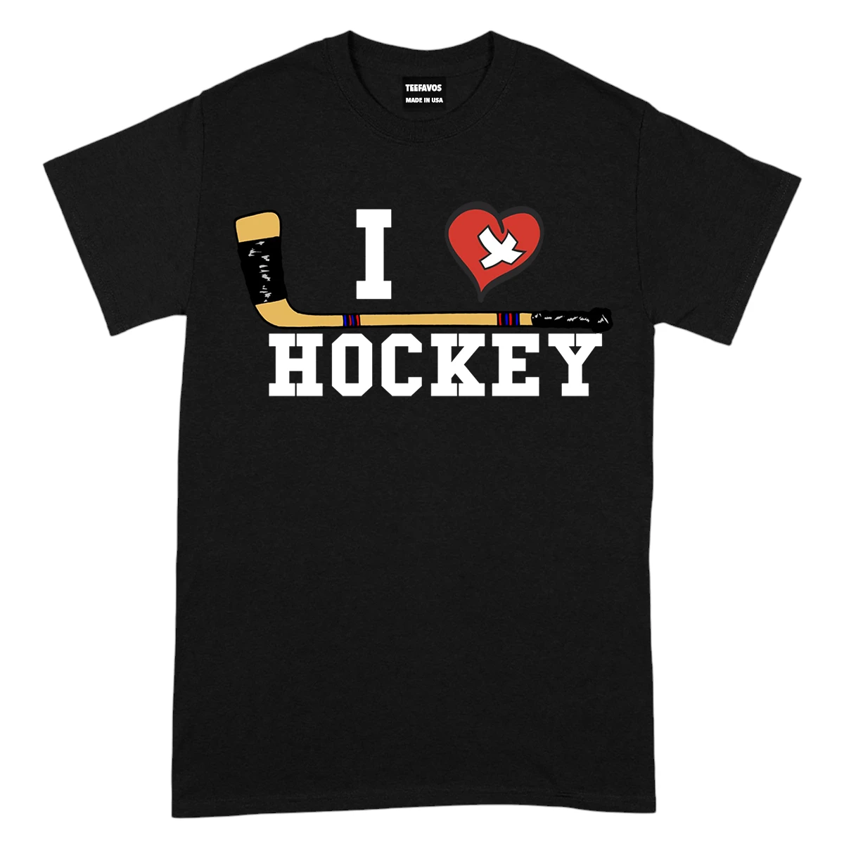 I Love Hockey TShirt – Black – TEEFAVOS I Love Hockey TShirt – Black – TEEFAVOS