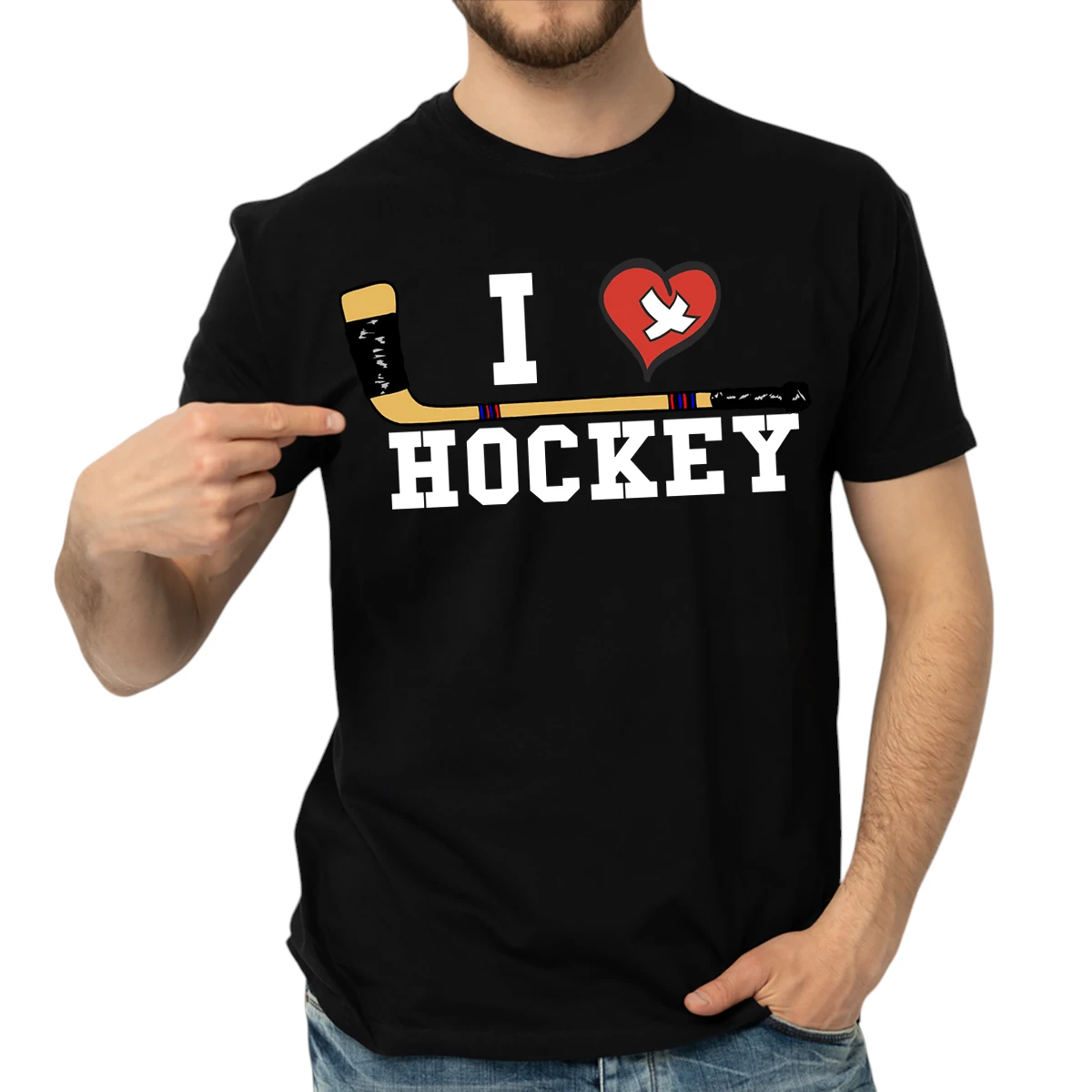 I Love Hockey TShirt – Black – TEEFAVOS I Love Hockey TShirt – Black – TEEFAVOS