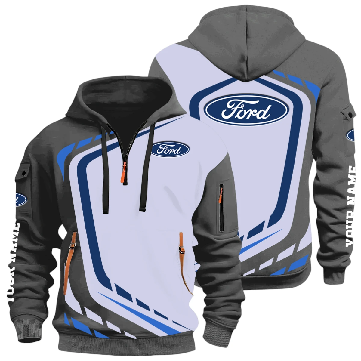 Off Road Car Half Zip Hoodie, Casual Hoodie Multi Pocket TFSY26QZ3H048 – Grey – TEEFAVOS Off Road Car Half Zip Hoodie, Casual Hoodie Multi Pocket TFSY26QZ3H048 – Grey – TEEFAVOS