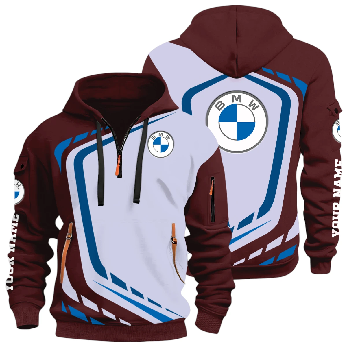 Off-Road Sedan Half Zip Hoodie, Casual Hoodie Multi Pocket TFSY26QZ3H045 – Red Wine – TEEFAVOS Off-Road Sedan Half Zip Hoodie, Casual Hoodie Multi Pocket TFSY26QZ3H045 – Red Wine – TEEFAVOS