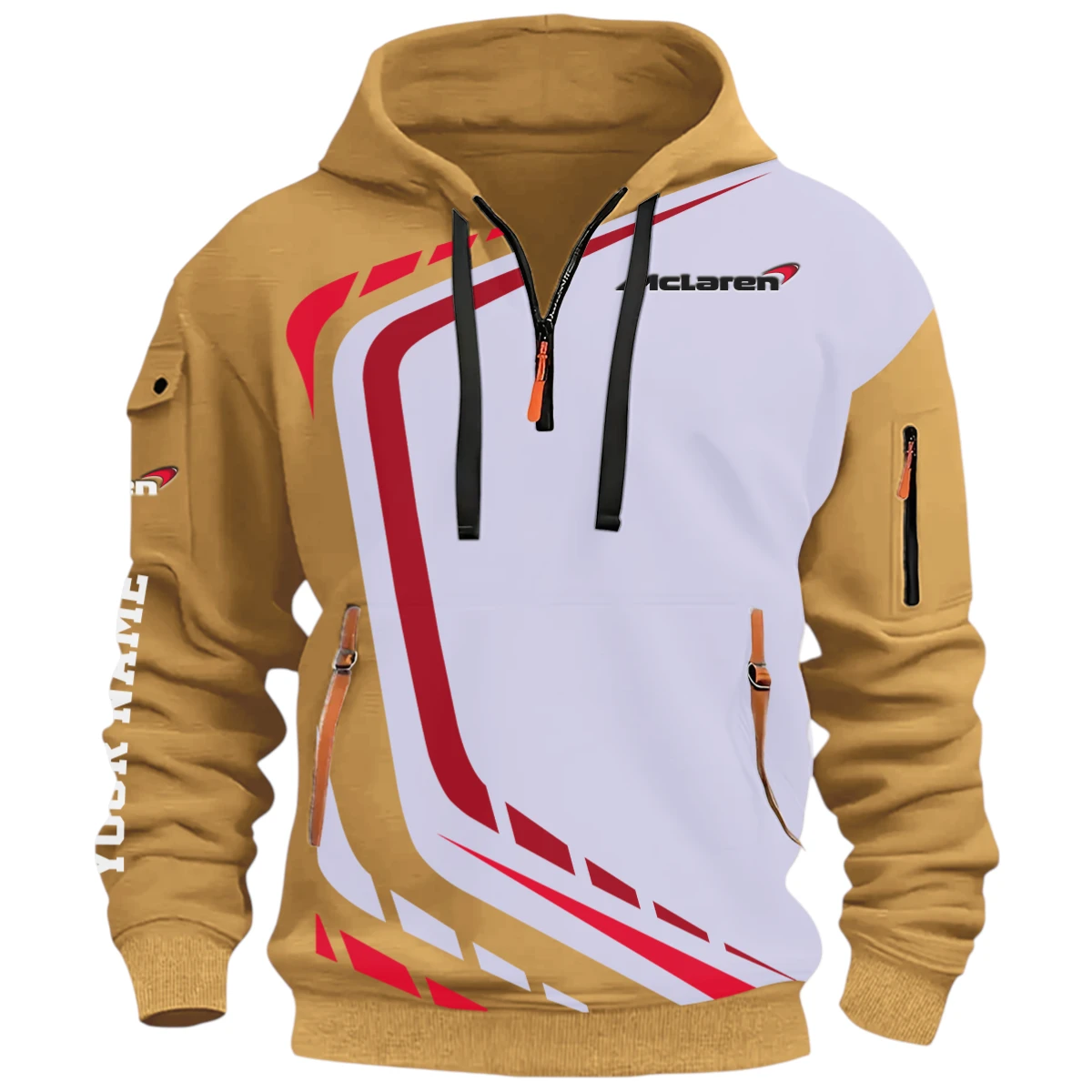 Performance Road Race Half Zip Hoodie, Casual Hoodie Multi Pocket TFSY26QZ3H010 – Khaki – TEEFAVOS Performance Road Race Half Zip Hoodie, Casual Hoodie Multi Pocket TFSY26QZ3H010 – Khaki – TEEFAVOS