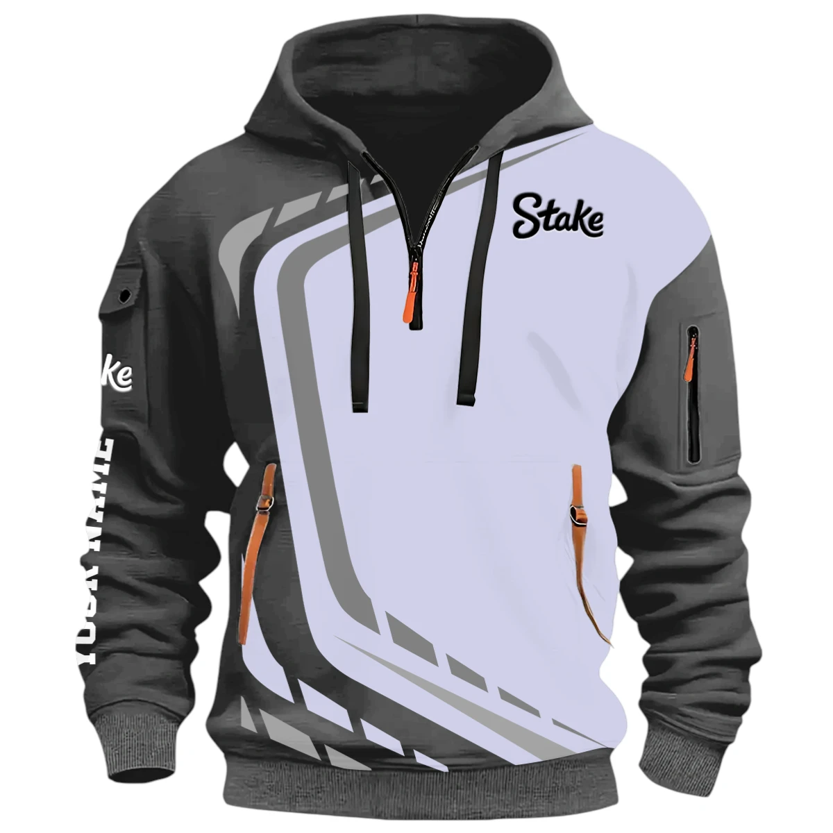 Road Race Half Zip Hoodie, Casual Hoodie Multi Pocket TFSY26QZ3H020 – Grey – TEEFAVOS Road Race Half Zip Hoodie, Casual Hoodie Multi Pocket TFSY26QZ3H020 – Grey – TEEFAVOS