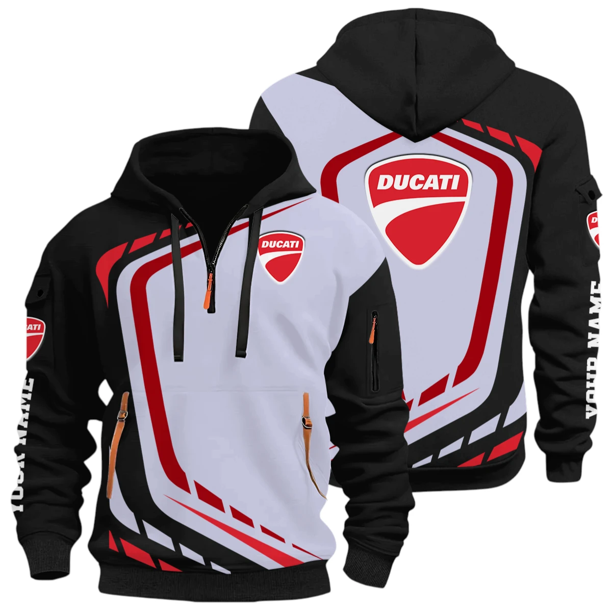 Sport Rider Half Zip Hoodie, Casual Hoodie Multi Pocket TFSY26QZ3H023 – Black – TEEFAVOS Sport Rider Half Zip Hoodie, Casual Hoodie Multi Pocket TFSY26QZ3H023 – Black – TEEFAVOS