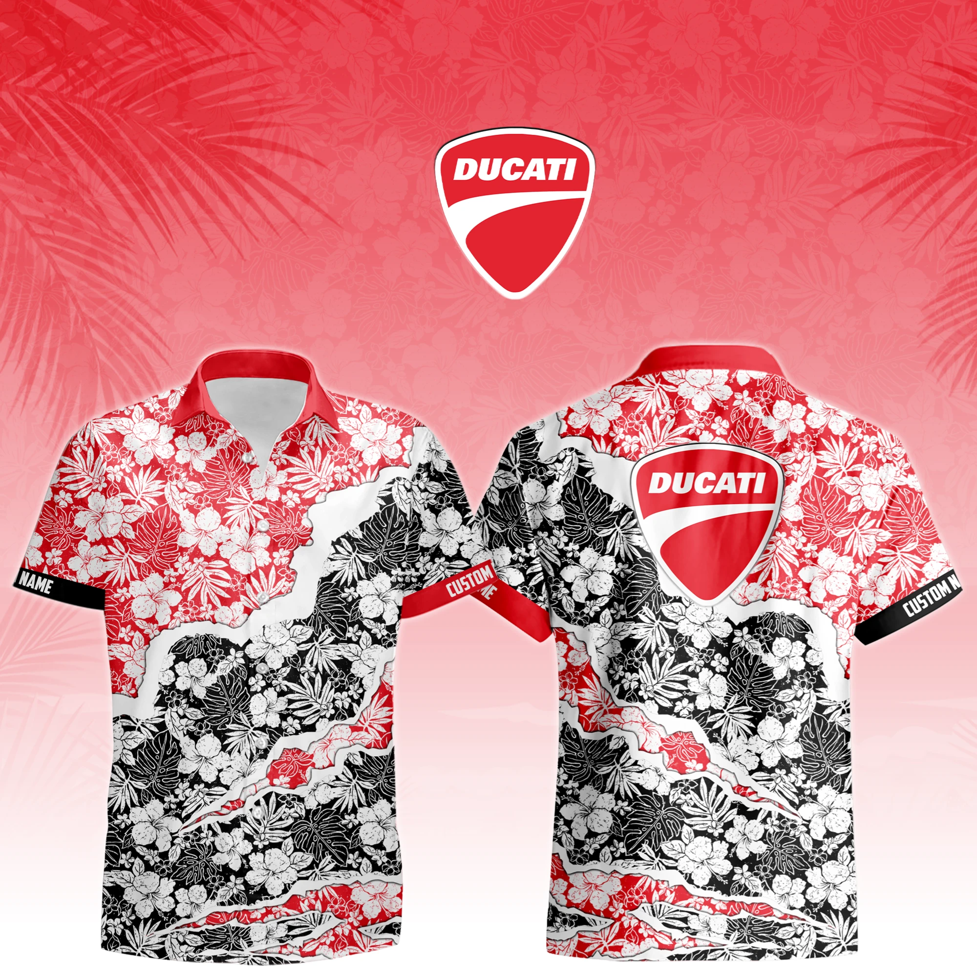 Sport Rider Hawaiian Shirt, Casual Shirt Button Up TFSY7HW031 – Red Black – TEEFAVOS Sport Rider Hawaiian Shirt, Casual Shirt Button Up TFSY7HW031 – Red Black – TEEFAVOS