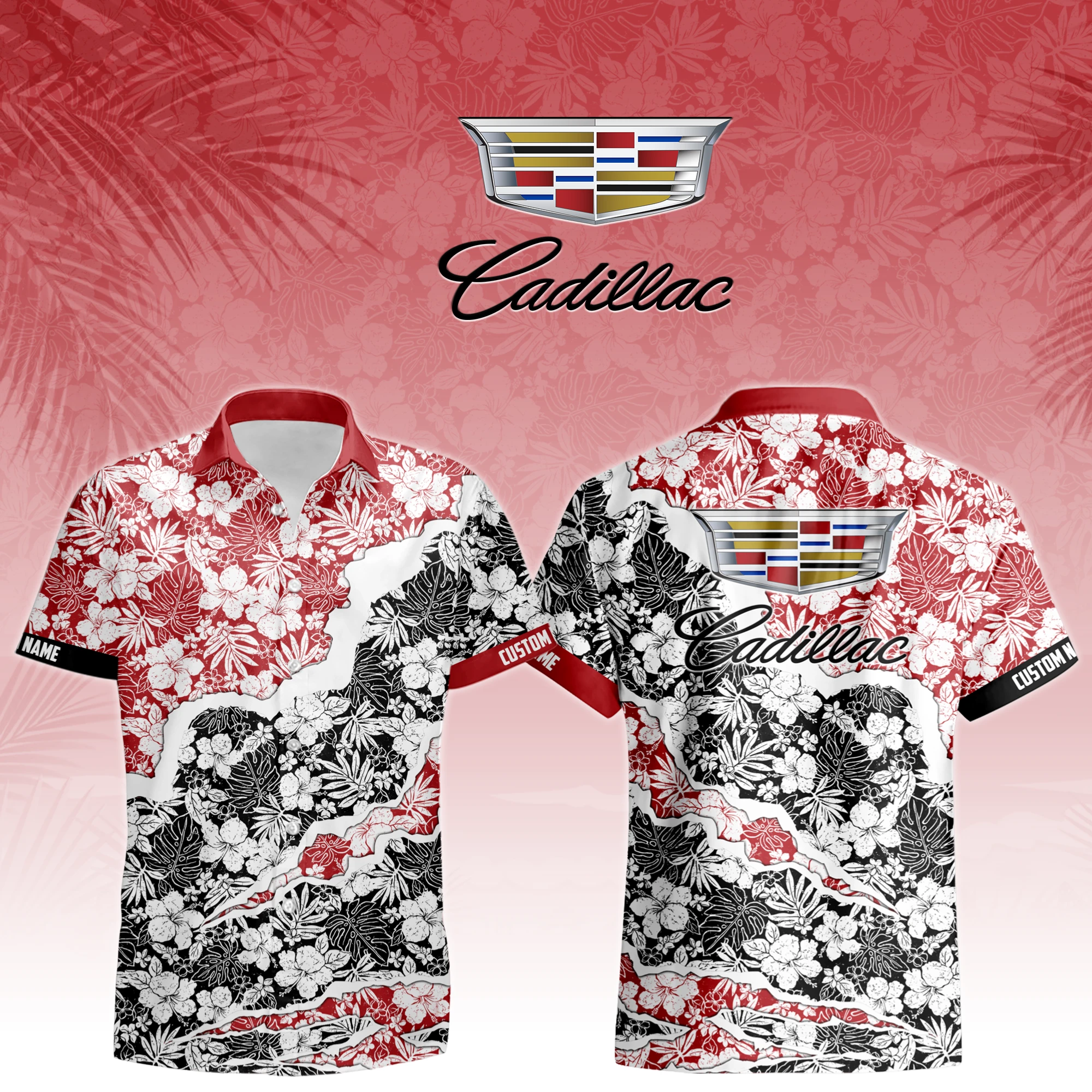 SUV Hawaiian Shirt, Casual Shirt Button Up TFSY7HW004 – Red Black – TEEFAVOS SUV Hawaiian Shirt, Casual Shirt Button Up TFSY7HW004 – Red Black – TEEFAVOS