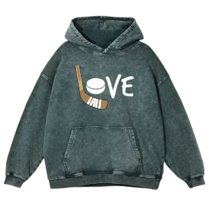 Love Hockey Washed Pullover Hoodie
