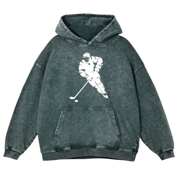 I Love Playing Hockey Washed Pullover Hoodie