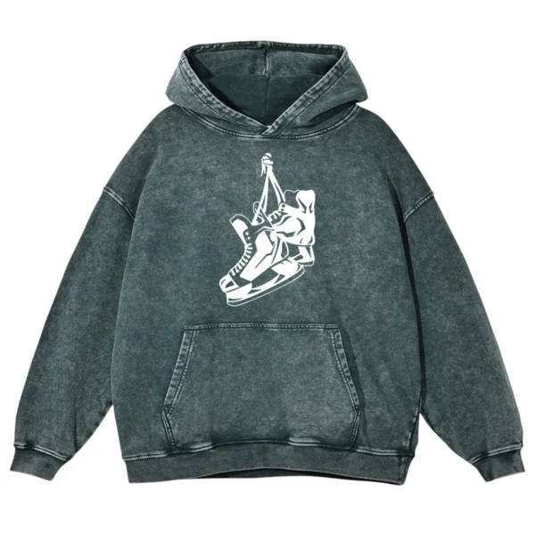 Hockey Shoes Washed Pullover Hoodie