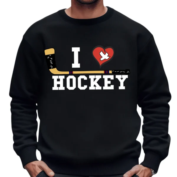 I Love Hockey Sweatshirt - Black
