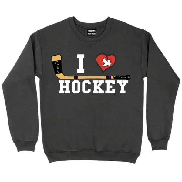 I Love Hockey Sweatshirt - DarkGrey