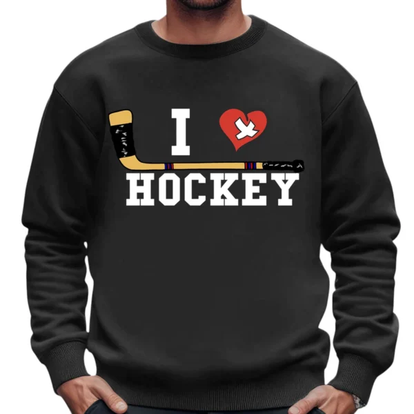 I Love Hockey Sweatshirt - DarkGrey