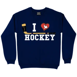 I Love Hockey Sweatshirt - Navy