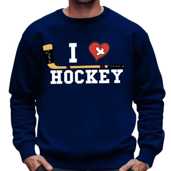 I Love Hockey Sweatshirt - Navy